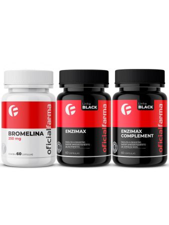 Bromelina 250mg 60 C&aacute;psulas + Enzimax Black