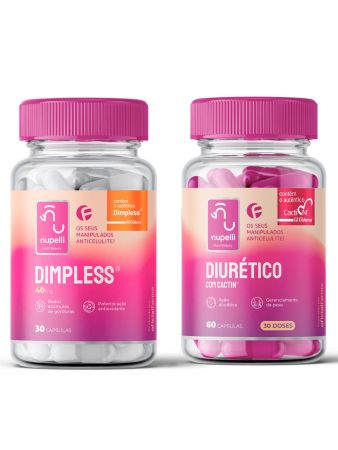 Dimpless&reg; 40Mg 30 C&aacute;psulas Com Selo de Autenticidade NUPELLI + Diur&eacute;tico Com Cactin 30 Doses NUPELLI