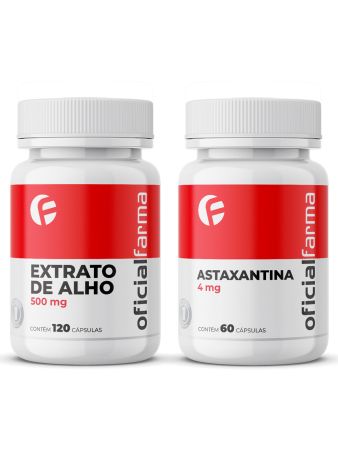 Extrato De Alho 500mg 120 C&aacute;psulas + Astaxantina 4Mg 60 C&aacute;psulas