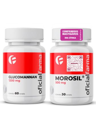 Glucomannan 1200Mg 60 Doses + Morosil 500Mg 30 Doses Com Selo de Autenticidade