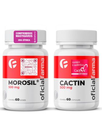 Morosil&reg; 500mg 60 Doses Mastig&aacute;veis + Cactin 500mg 60 C&aacute;psulas