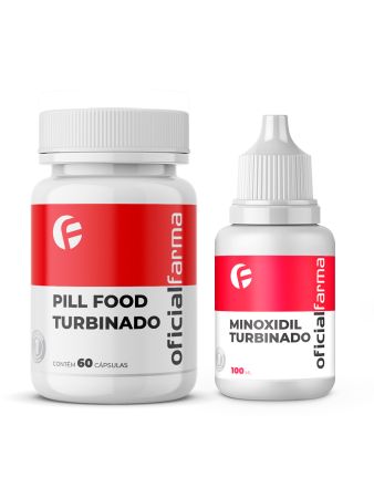 Pill Food Turbinado 60 C&aacute;psulas + Minoxidil Turbinado 100ml