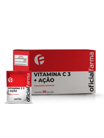 Vitamina C 3+ A&ccedil;&atilde;o 10 Sach&ecirc;s